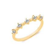 White Topaz Gemstone Solid 14k Yellow Gold Ring