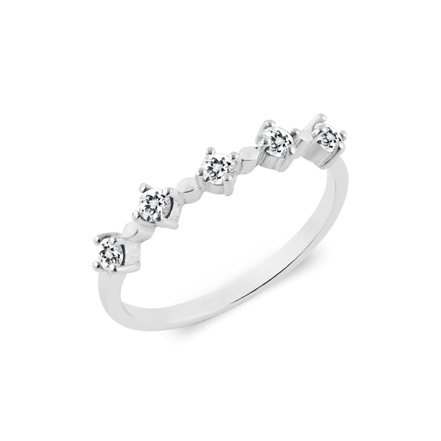 White Topaz Gemstone Solid 14k White Gold Ring