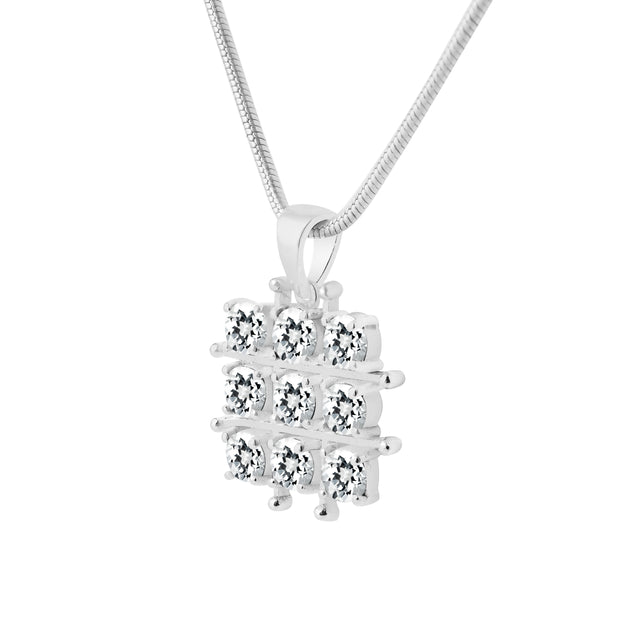 White Topaz Gemstone Solid 925 Sterling Silver Pendant