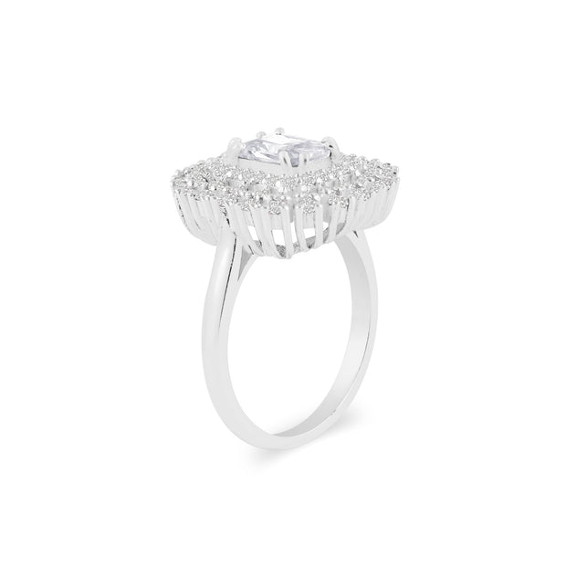 White Topaz Gemstone Solid 925 Sterling Silver Ring