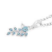 Blue Topaz Gemstone Solid 925 Sterling Silver Pendant