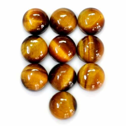 Natural Tiger's Eye 9 MM Round Cabochon Loose Gemstone