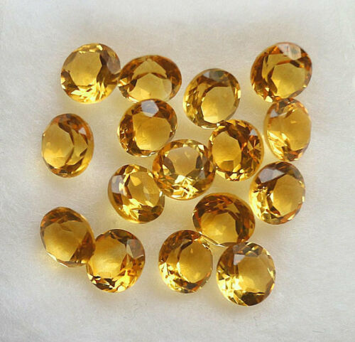 Natural Citrine 8 MM Round Cut Loose Gemstone