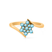 Blue Topaz Gemstone Solid 14k Yellow Gold Ring