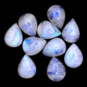 Natural Moonstone 9x7 MM Pear Cabochon Loose Gemstone