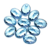 Natural Sky Blue Topaz 9x7 MM Oval Cut Loose Gemstone